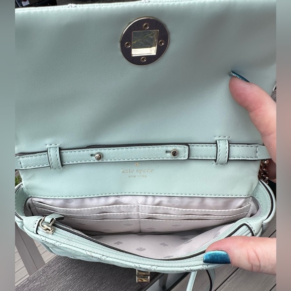 Kate Spade Natalia Flap Turnlock Crossbody Bag Crystal Blue(Mint Green)! - Picture 3 of 13